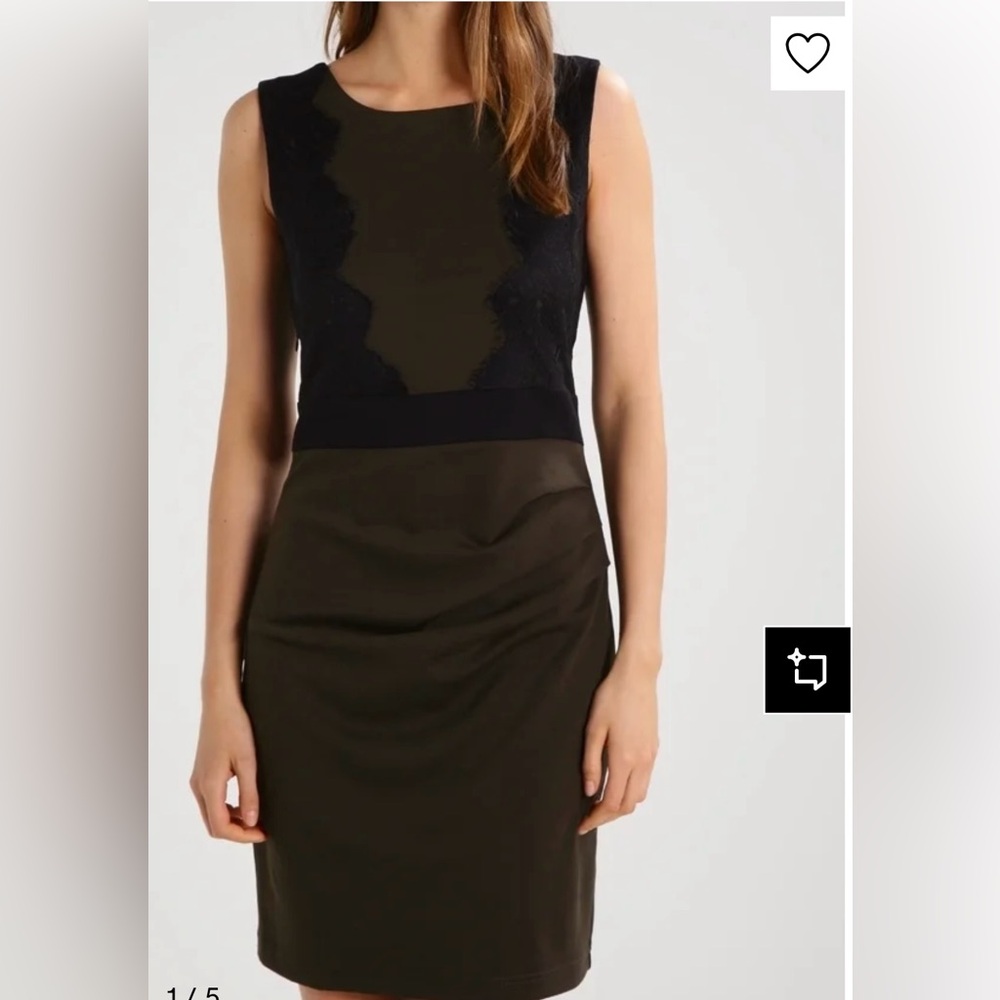 Elegant Black and Olive Green Dress